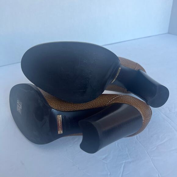NWOT Dolce & Gabbana Brown Leather Embellished Loafer Block Heel Pumps Sz 6.5 - Picture 11 of 12
